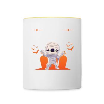 Im the grand mummy, funny grandma halloween - Contrasting Mug - white/yellow - Front