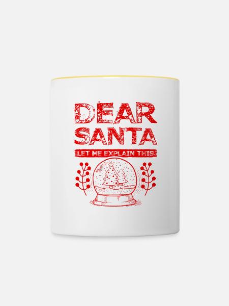 Dear Santa - Tasse zweifarbig - Weiß/Gelb