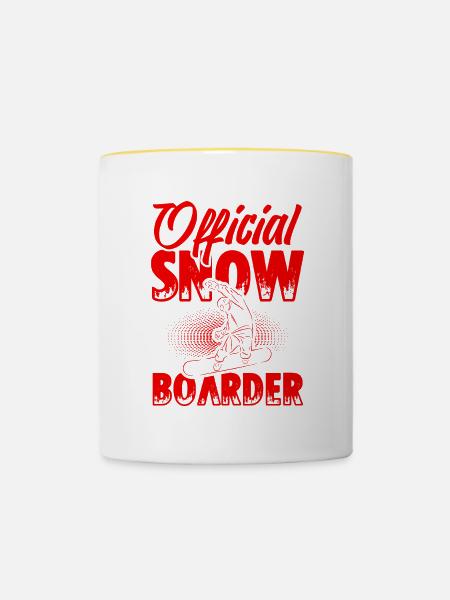 Official Snowboarder - Tasse zweifarbig - Weiß/Gelb