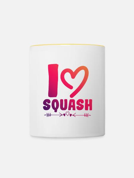 Ich liebe Squash - Tasse zweifarbig - Weiß/Gelb