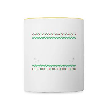 Cher Père Noël, j’ai vraiment essayé, drôle de fête de Noël, - Mug contrasté - blanc/jaune - Devant