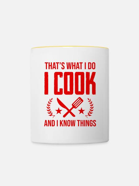kochen koch - Tasse zweifarbig - Weiß/Gelb