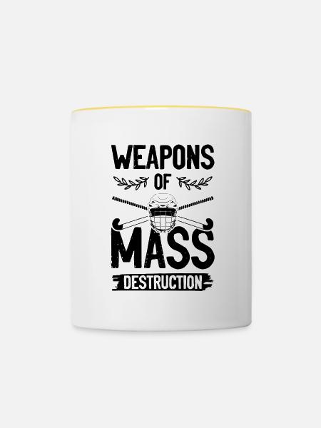 feldhockey waffe - Tasse zweifarbig - Weiß/Gelb