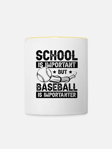 baseball school - Tasse zweifarbig - Weiß/Gelb