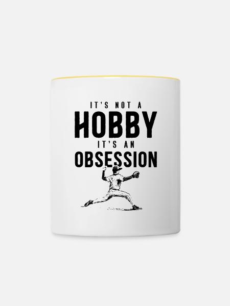 baseball hobby - Tasse zweifarbig - Weiß/Gelb