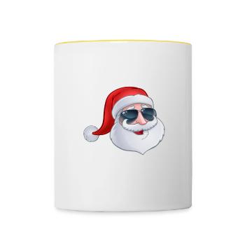 Je suis si bon Père Noël est venu deux fois chemise, couple coquin - Mug contrasté - blanc/jaune - Devant