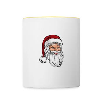 Je suis si bon Père Noël est venu deux fois chemise, couple coquin - Mug contrasté - blanc/jaune - Devant