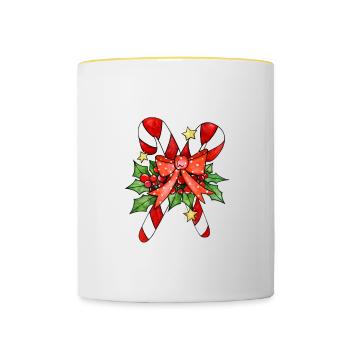 Es wird sich nicht selbst lecken T-Shirt, lustig - Tasse zweifarbig - Weiß/Gelb - Vorne