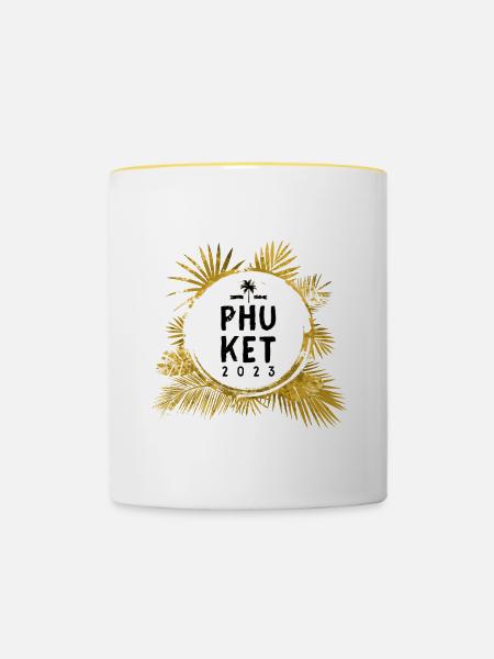 Phuket 2023 Bunt - Tasse zweifarbig - Weiß/Gelb