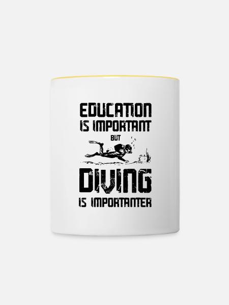 ausbildung tauchen - Tasse zweifarbig - Weiß/Gelb
