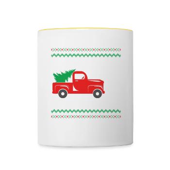 Wo glaubst du, wirst du einen Baum setzen, der - Tasse zweifarbig - Weiß/Gelb - Vorne