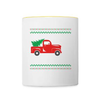 Wo glaubst du, wirst du einen Baum setzen, der - Tasse zweifarbig - Weiß/Gelb - Vorne