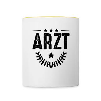 Doctor profession - Contrasting Mug - white/yellow - Front