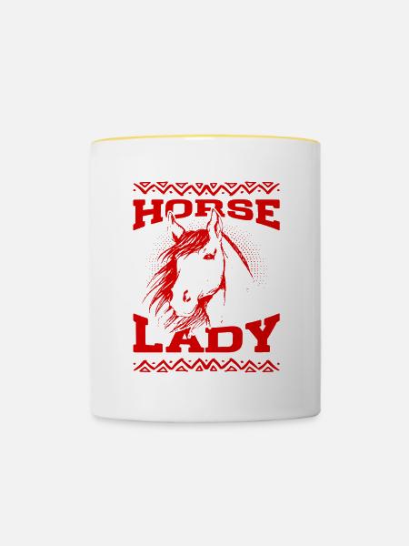 Horse Lady - Tasse zweifarbig - Weiß/Gelb