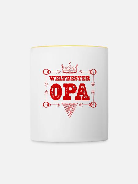 Weltbester Opa - Tasse zweifarbig - Weiß/Gelb