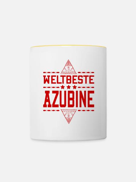Premium Azubine - Tasse zweifarbig - Weiß/Gelb