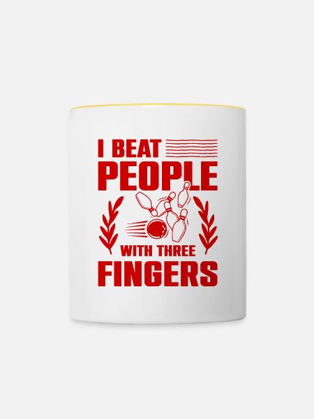 Bowling lustiger spruch - Tasse zweifarbig - Weiß/Gelb