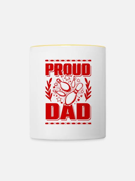 Bowling Dad - Tasse zweifarbig - Weiß/Gelb