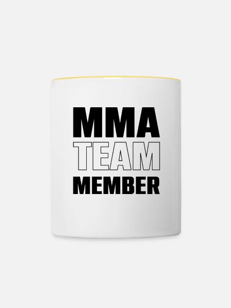 Mma Team - Tasse zweifarbig - Weiß/Gelb