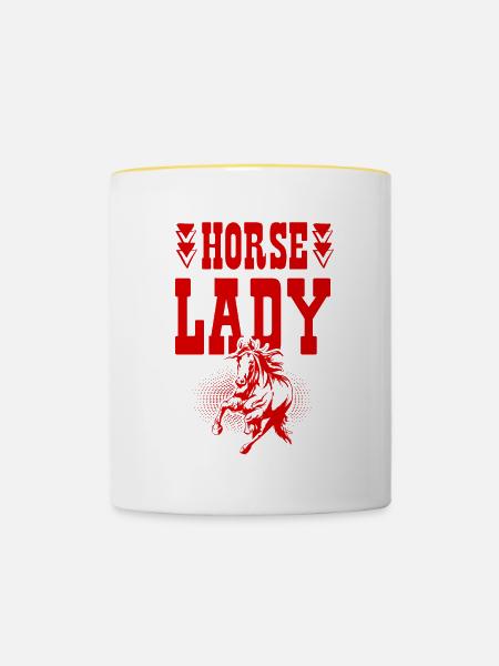 Horse Lady - Tasse zweifarbig - Weiß/Gelb
