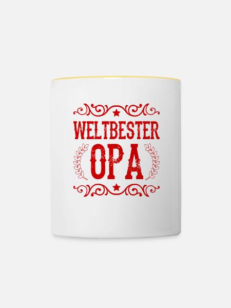 Weltbester Opa - Tasse zweifarbig - Weiß/Gelb