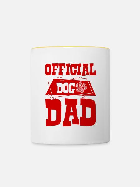 Hunde Papa - Tasse zweifarbig - Weiß/Gelb