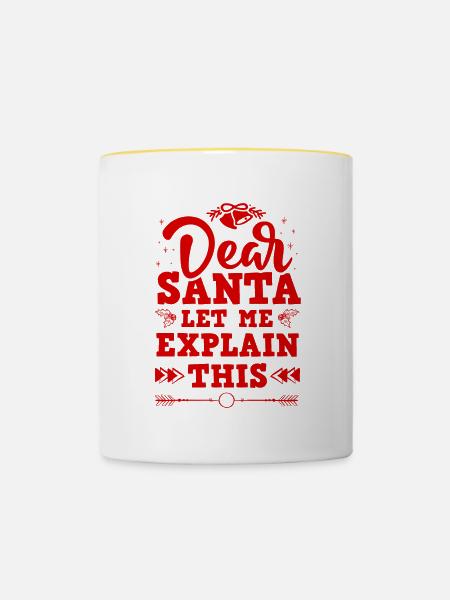 Dear Santa - Tasse zweifarbig - Weiß/Gelb
