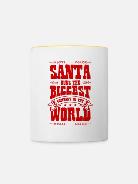 Santa Christmas - Tasse zweifarbig - Weiß/Gelb