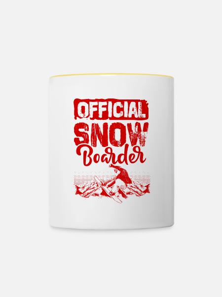 Official Snowboarder - Tasse zweifarbig - Weiß/Gelb