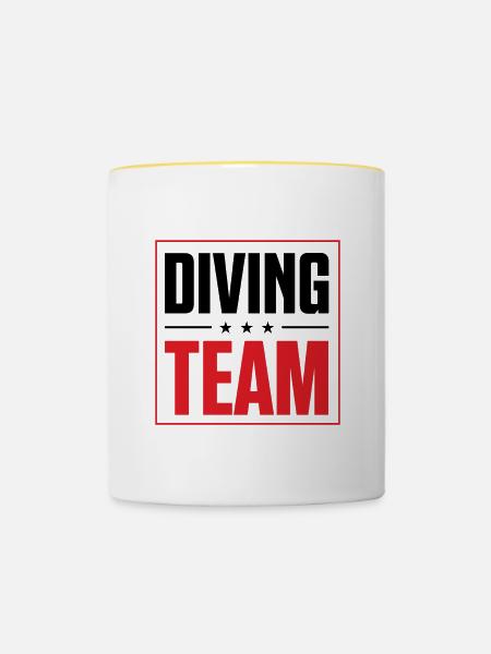 Diving Team - Tasse zweifarbig - Weiß/Gelb