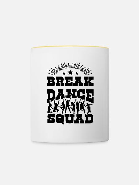 breakdance Squad - Tasse zweifarbig - Weiß/Gelb