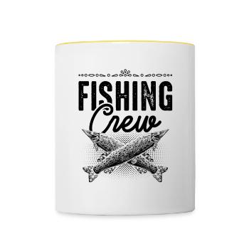 Équipage de pêche - Mug contrasté - blanc/jaune - Devant