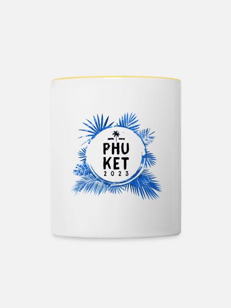 Phuket 2023 Bunt - Tasse zweifarbig - Weiß/Gelb