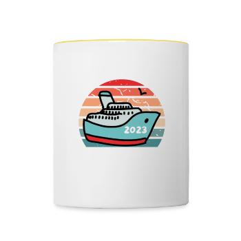 L’Alaska appelle et nous devons partir, 2023 Alaska - Mug contrasté - blanc/jaune - Devant
