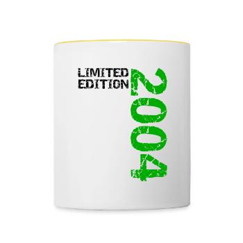 2004 Édition Limitée Anniversaire Cadeau Femme Mari - Mug contrasté - blanc/jaune - Devant