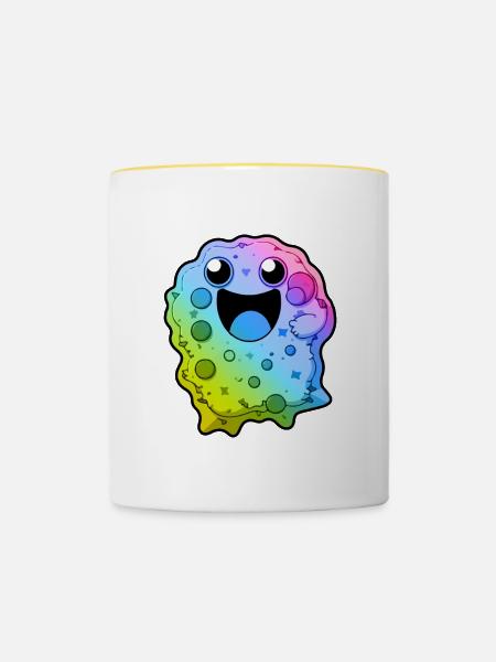 Kekse Comic Bunt - Tasse zweifarbig - Weiß/Gelb