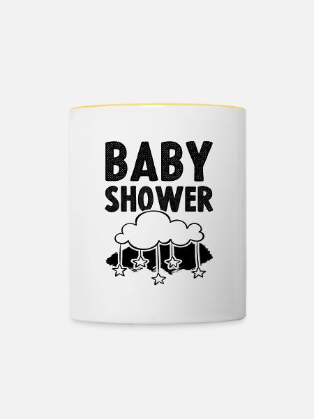 baby dusche - Tasse zweifarbig - Weiß/Gelb