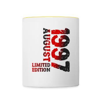 1997 August Limited Edition 26. Geburtstag Outfit - Tasse zweifarbig - Weiß/Gelb - Vorne