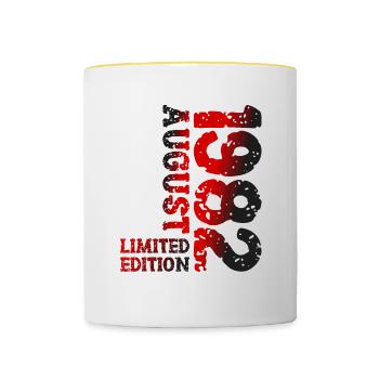 1982 August Limited Edition 41. Geburtstag Outfit - Tasse zweifarbig - Weiß/Gelb - Vorne
