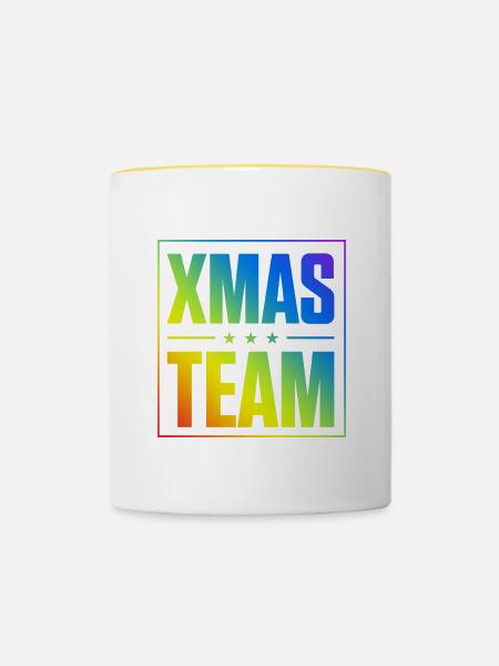 Xmas Team - Tasse zweifarbig - Weiß/Gelb