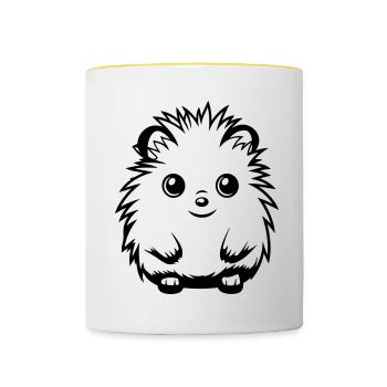 Igel Niedlich Süß Baby - Tasse zweifarbig - Weiß/Gelb - Vorne