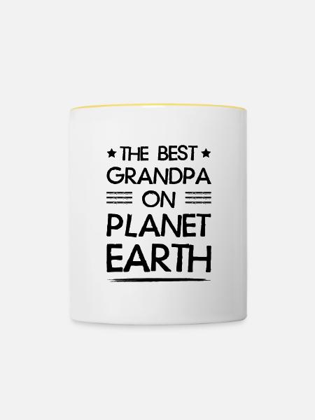 Bester Opa Spruch - Tasse zweifarbig - Weiß/Gelb
