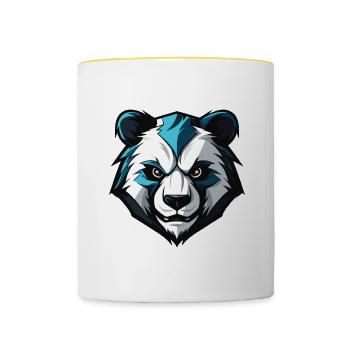 Panda Head - Contrasting Mug - white/yellow - Front
