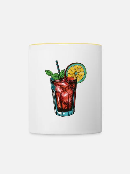 Limonade Drink Symbol - Tasse zweifarbig - Weiß/Gelb