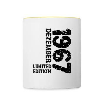 1967 December Limited Edition 56th Birthday Decoration - Contrasting Mug - white/yellow - Front