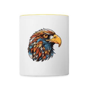 Eagle Head - Contrasting Mug - white/yellow - Front
