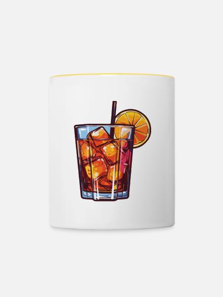 Limonade Drink - Tasse zweifarbig - Weiß/Gelb