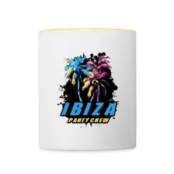 Ibiza Party Crew Holiday Saying - Contrasting Mug - white/yellow - Front