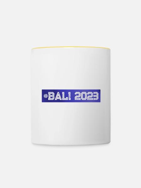 Bali 2023 - Tasse zweifarbig - Weiß/Gelb