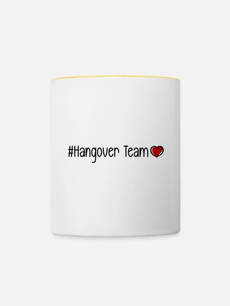 Hangover Team Herz - Tasse zweifarbig - Weiß/Gelb
